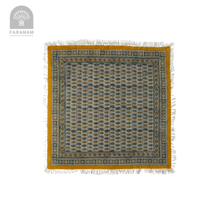 Yellow Square Hand-printed tablecloth