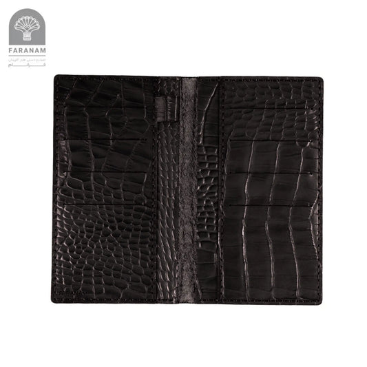 Asa Leather wallet, Genuine cowhide, Hand-stitched Faranam
