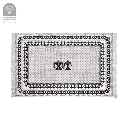 Parmida Heritage Rug – Bold Black & White Geometric Cotton Throw