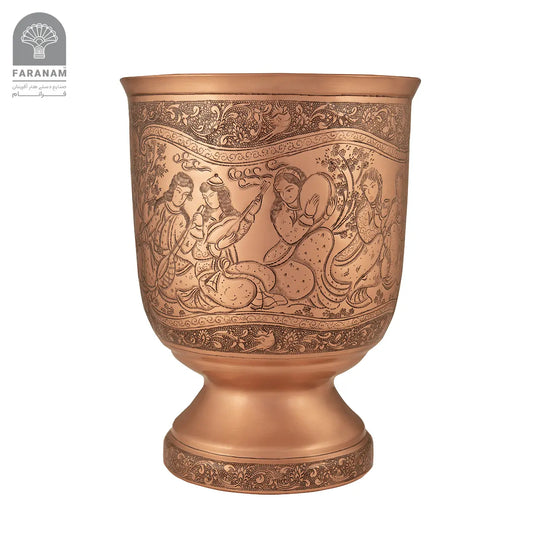 The Feast Hand-Etched Copper Vase/Candy Bowl